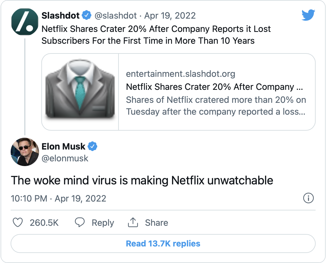 Musk Claims ‘Woke Mind Virus’ Has Infected ‘Unwatchable’ Netflix | MRCTV